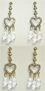 FREE SHIPPING PRESTIGE BIATTA HEART CHANDELIER EARRINGS - Picture 1 of 3