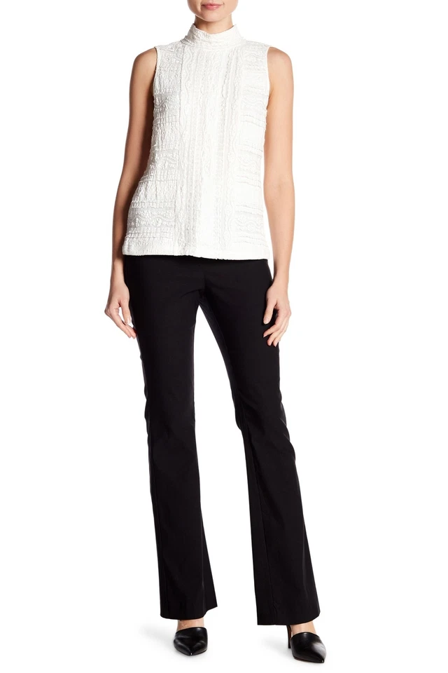 Pantalones negros lisos Nanette Lepore 145906 para mujer modestos de pierna acampanada talla 8 Foto 1 de 3