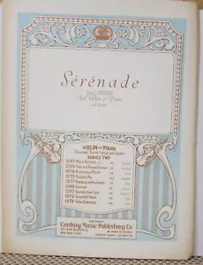 Serenade (Violins & Piano) - G Pierne - Sheet Music  1921 - Picture 1 of 3
