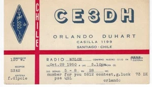 Scheda radio QSL 1950 Cile - Foto 1 di 1