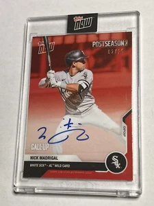 2020 Topps Now Nick Madrigal Postseason Call-Up Red Autograph /10 Rookie  - Picture 1 of 2