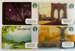 STARBUCKS Vintage New York City Gift Cards 4/Lot - no cash value - Picture 1 of 1