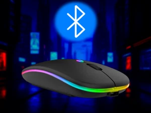 Wireless Bluetooth & USB Mouse, Rechargeable, LED, Silent, Ultra Slim, Dual Mode - Picture 1 of 3