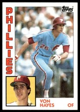1984 Topps Baseball Card Von Hayes A Philadelphia Phillies #587