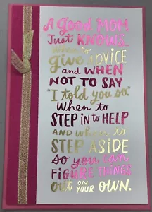 Hallmark Happy Mother's Day Card A Good MOM Knows When To Do Everything Thankful - Picture 1 of 5