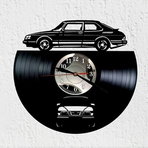 Reloj de pared de disco vinilo Silueta Automóvil Sueco Decoracion saab coche - Picture 1 of 3