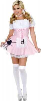 Little Miss Muffet Fairy Tale Storybook Fancy Dress Up Halloween Adult Costume - Image 1 of 2