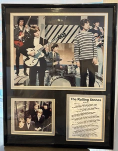 Rolling Stones incorniciato omaggio esposizione foto/album discografia rock da collezione - Foto 1 di 4