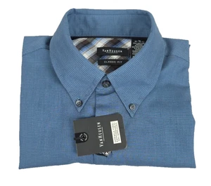Van Heusen Classic Fit Wrinkle Free Blue Short Sleeve Button Up Sz Medium  NWT! - Picture 1 of 11