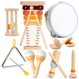 Baby Musical Instruments, Montessori Wooden Toys for Toddlers 1-3, Neutral Co... - Picture 1 of 7