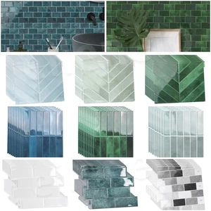 10x Self Adhesive Tiles Stickers Kitchen Backsplash Bathroom-3D Stick Wall Tiles - Picture 1 of 42