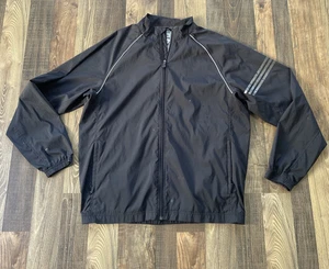 Adidas Climaproof Black Jacket Windbreak Men's size L Full Zip - Picture 1 of 11