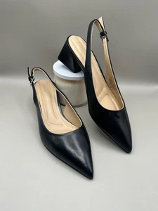 Franco Sarto L-Racer Womens Slingback Pumps Leather Heels Black Size 7 - Picture 1 of 8