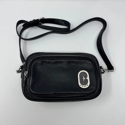 Bolso Bandolera Coach Court Negro Nylon/Cuero Interior Floral 91065 Foto 1 de 4