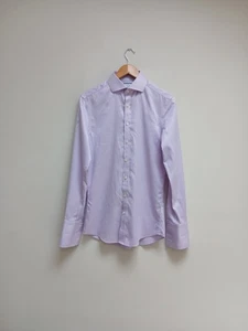 Charles Tyrwhitt Mens Shirt Purple 14.5" Super Slim Fit French Cuff Non Iron - Picture 1 of 9