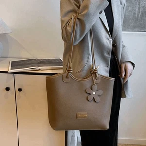 PU Leather Student Tote Bag Retro Single-shoulder Bag Work Bag - Picture 1 of 15