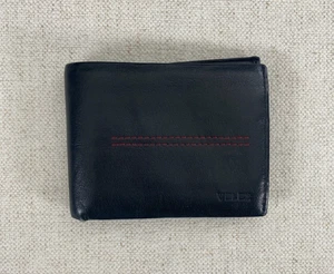 Cartera de cuero plegable VELEZ para hombre talla 4,5x3,5" negra roja clásica 8 ranuras para tarjetas - Imagen 1 de 16