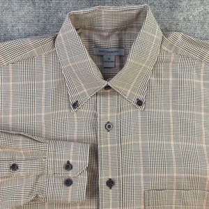 Camisa Johnston Murphy Manga Larga Mediana Multicolor Pata de Gallo Botón a Cuadros - Imagen 1 de 8