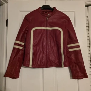 Chaqueta de cuero Wilsons vintage para mujer L roja Máxima Moto Café Racer Y2K - Imagen 1 de 17