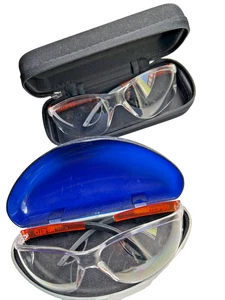 2x INFIELD SAFETY Schutzbrille Fassung: dunkelgrau-orange - Bild 1 von 6