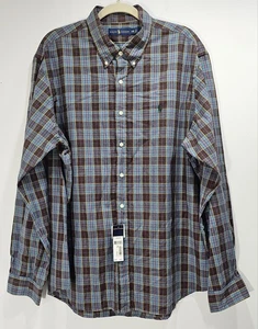 Nueva Camisa Polo Ralph Lauren XXL 2XL Clásica Azul Rojo Tartán Cuadros Abotonada  - Imagen 1 de 5
