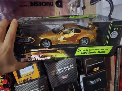 Ertl 1/18 Scale Diecast 36973 Fast & Furious 1993 Toyota Supra Gold Foto 1 de 2