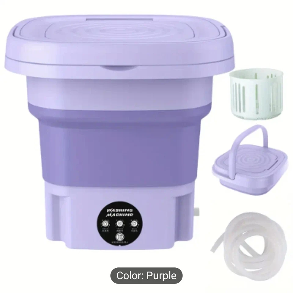 US Mini Washing Machine 8L Folding Portable Sterilization Drying Laundry✨ - Image 1 of 1