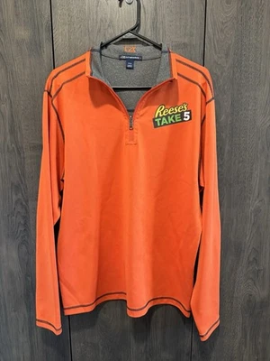 Reese's Take 5 Cutter And Buck Media Cremallera Hershey Sudadera con Capucha Ajuste Seco Pullover Usado en Excelente Condición Foto 1 de 2