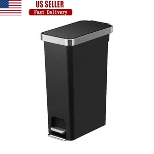 Slim Step Mülleimer Küche Freisprechbetrieb Soft Close Deckel Papierkorb Neu - Bild 1 von 14
