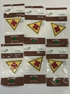 New Girl Scout First Aid Badge Iron-On Brownies 2 in. Patch - Lot of 6 Badges - Picture 1 of 3