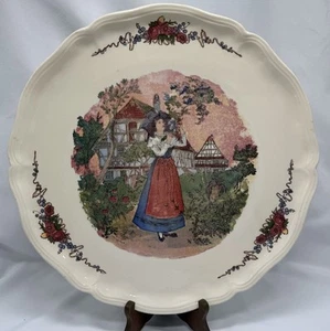 Sarreguemines OBERNAI Torte Teller Runde Sandwichplatte 13-3/8" Französisch Vintage - Bild 1 von 4