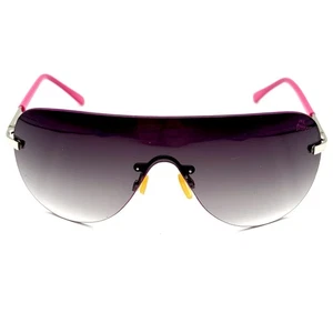 Vintage Betsey Johnson Shield Sunglasses Pink Fashion Frame & Gradient Lens - Picture 1 of 9