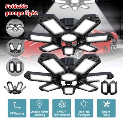 2 Stück LED Garagenlicht Verformbar Garagenlampe Werkstatt Deckenleuchte Licht - Bild 1 von 4