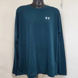 UNDER ARMOUR Shirt Men’s Size XXL/TTG Costal Teal Drift Tide Knit Long Sleeve. - Picture 1 of 11
