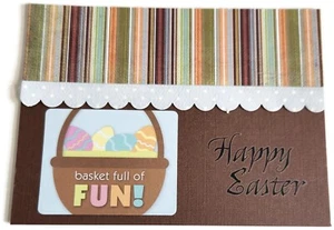 BASKET OF FUN Easter Holiday Greeting Card - Handmade A2 Size SALE - Picture 1 of 2