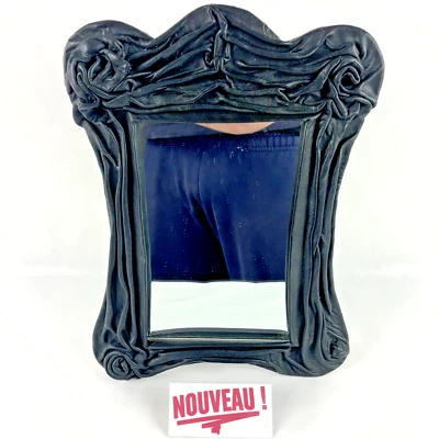➜Miroir à poser ancien CUIR rectangulaire vintage art nouveau/déco années 70 80 - Photo 1/4