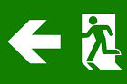Emergency exit banner sign running man custom with your logo green whte print