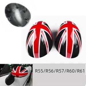 Red Black Jack Manual Fold Mirror Cover Replace For MINI Cooper R55 R56 R57 R60 - Picture 1 of 11