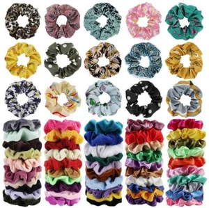65 Pack Hair Scrunchies Velvet Ponytail Holder Elastic Ties Band Satin Chiffon - Picture 1 of 7