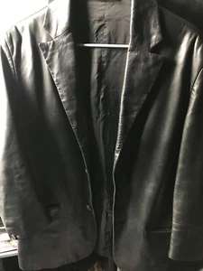 Seraphin France Black Leather w/ Fleece Lining 3/4 Length Overcoat 50/Large - Picture 1 of 11