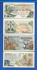 Indonesia P-78 & P-79 1 & 2 1/2 Rupiah 1961 Uncirculated Banknotes Set #5
