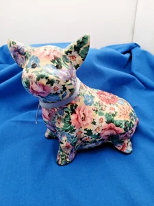 Joan Baker Designs: Porzellan Floral Chintz Schwein Figur - Bild 1 von 6