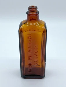 Vintage Amber Brown Clover’s Imperial Medicine Bottle – 6 1/2 FL OZ Embossed - Picture 1 of 5