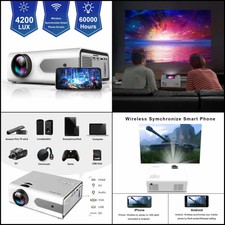 HOLLYWTOP Retroprojecteur Home Cinéma Mini Vidéo Projecteur 4200 Lumens