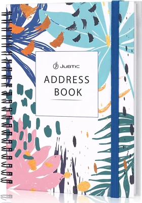 Address and Password Book with Alphabetical Tabs Hardcover Spiral Organizer - Image 1 of 4