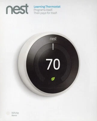 SEALED: Google Nest T3017US 3rd Gen Wi-Fi Smart Learning Thermostat: White Color - Image 1 of 4