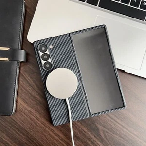 Für Samsung Galaxy Z Fold 6 5 4 3 Magnetische Kohlefaser Textur Hartschale - Bild 1 von 16