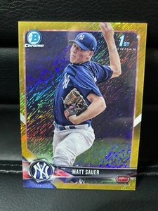 Matt Sauer 2018 Bowman Chrome Prospects Gold Shimmer Refractor /50 #BCP102 - Picture 1 of 2