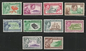Pitcairn Island 1940-51 SG 1-8 KGVI complete mint set of 10 MNH/MVLH/VG CV£75 - Picture 1 of 2