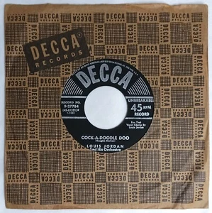 50's JAZZ  R&B 45 Louis Jordan COCK-A-DOODLE-DOO - TRUST IN ME 1951 Decca NM - Picture 1 of 5